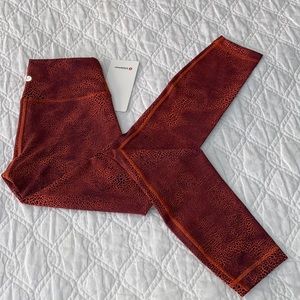 Lululemon Wunder Train High-Rise Tight 25”  Crackle Glaze Orange Larkspur NWT 6